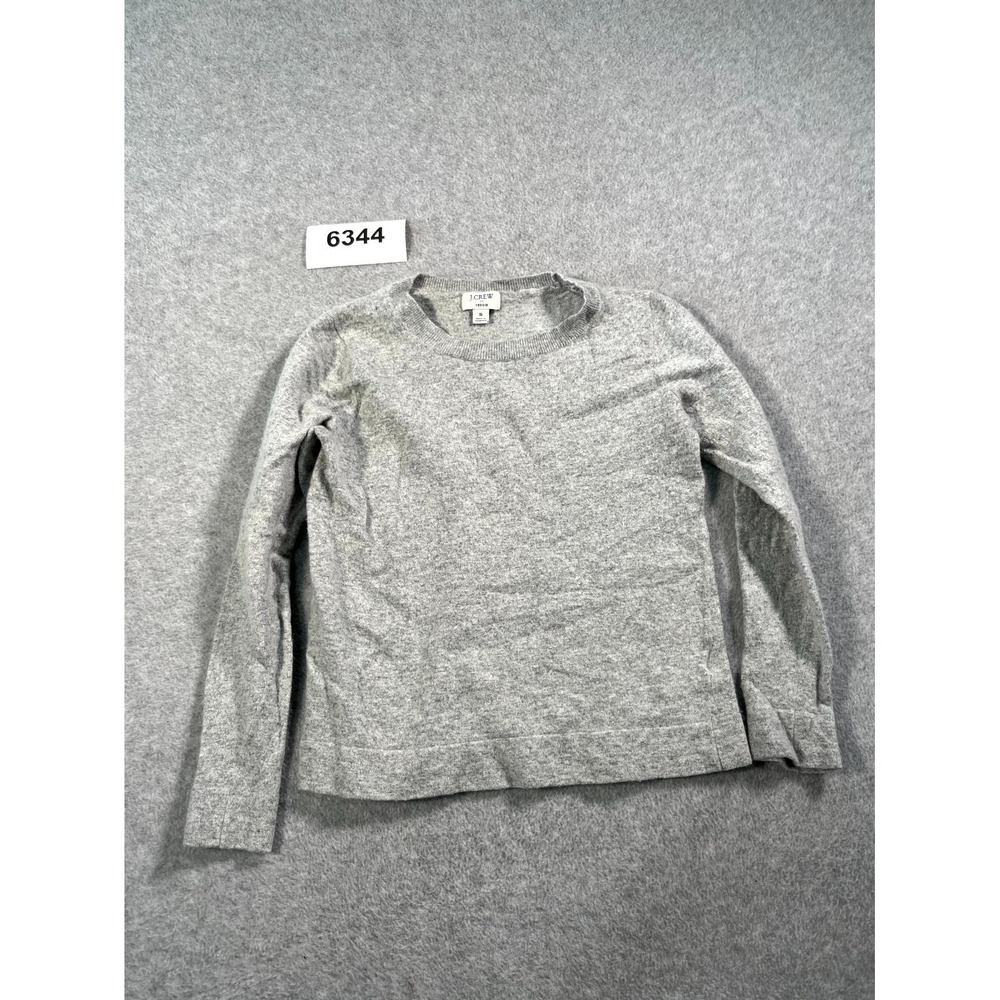 J.Crew Teddie Sweater Womens Small Gray Cotton Tight Knit Crew Neck Casual
